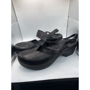 Dansko Fawna Shoes Womens 10/41 Black Leather Mary Jane Comfort